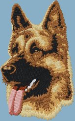 Teddy the Dog German Shepherd Dog Embroidered Classic Tee, Blue Breeze, Large slide 2 of 2