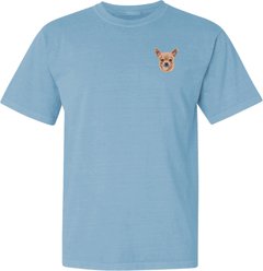 Teddy the Dog Chihuahua Embroidered Classic Tee, Blue Breeze, XXX-Large