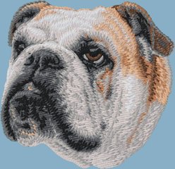 Teddy the Dog Bulldog Embroidered Classic Tee, Blue Breeze, Medium slide 2 of 2