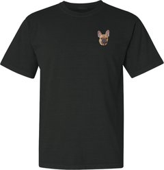 Teddy the Dog French Bulldog Embroidered Classic Tee, Black, X-Large