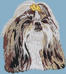 Teddy the Dog Shih Tzu Embroidered Classic Tee, Blue Breeze, XXX-Large slide 2 of 2