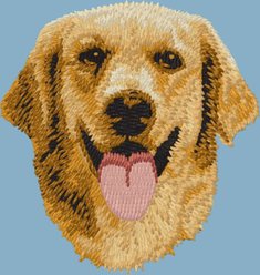 Teddy the Dog Golden Retriever Embroidered Classic Tee, Blue Breeze, XXX-Large slide 2 of 2