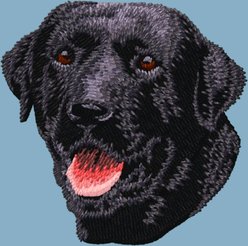 Teddy the Dog Black Labrador Retriever Embroidered Classic Tee, Blue Breeze, Medium slide 2 of 2