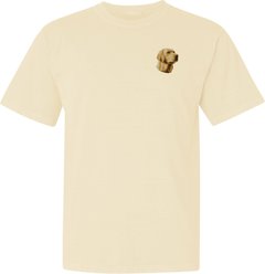 Teddy the Dog Yellow Labrador Retriever Embroidered Classic Tee, Natural, X-Large