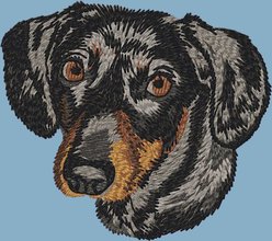 Teddy the Dog Dachshund Embroidered Classic Tee, Blue Breeze, XXX-Large slide 2 of 2