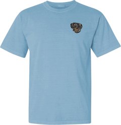 Teddy the Dog Dachshund Embroidered Classic Tee, Blue Breeze, XXX-Large