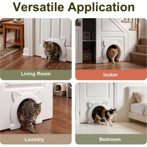 CEESC Durable Indoor Cat Door, White, Large