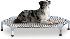 Caghash 6 Sided Elevated Raised Outdoor Dog Bed with Stainless Steel Frame, Grey, Medium: 40.5 x 24.5 x 8-in