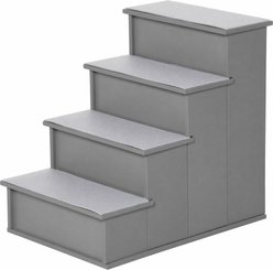 Bencmate 4-Tier Non-Slip Surface Indoor Dog Stairs, Grey