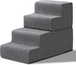 Bencmate 4-Step Non-Slip Removable Washable Cover Indoor Dog Stairs, Grey
