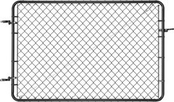 Bencmate Chain Link Fence Gate Adjustable Metal Free-standing Dog Gate, Black, 48 x 72-in