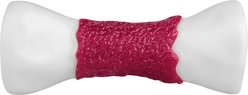 FrienHund Aggressive Chewers Beef Flavor Solid Nylon Chew Bone Dog Toy, Red/White