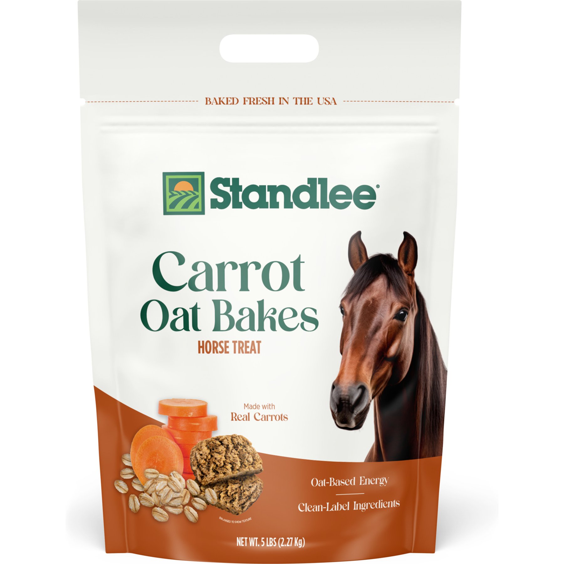 Standlee Oat Bakes Low Starch Carrot Horse Treats, 5-lb bag