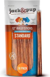Jack & Pup Odor Free 12-inch Beef Bully Stick Dog Chews, 18 count
