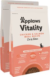 Applaws Vitality Complete & Balanced Chicken & Salmon Meal Recipe High-Protein Adult Dry Cat Food, 22-lb bundle