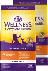 Wellness Complete Health Natural Grain-Free Deboned Chicken & Chicken Meal Dry Cat Food, 23-lb bundle