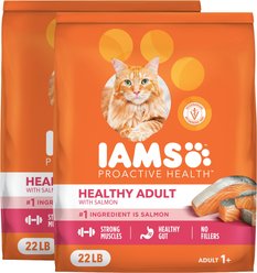 Iams ProActive Health Salmon Recipe Adult Dry Cat Food, 44-lb bundle