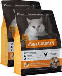 Kiwi Country Grain-Free Chicken & NZ Green Mussel Dry Cat Food, 4.4-lb bundle