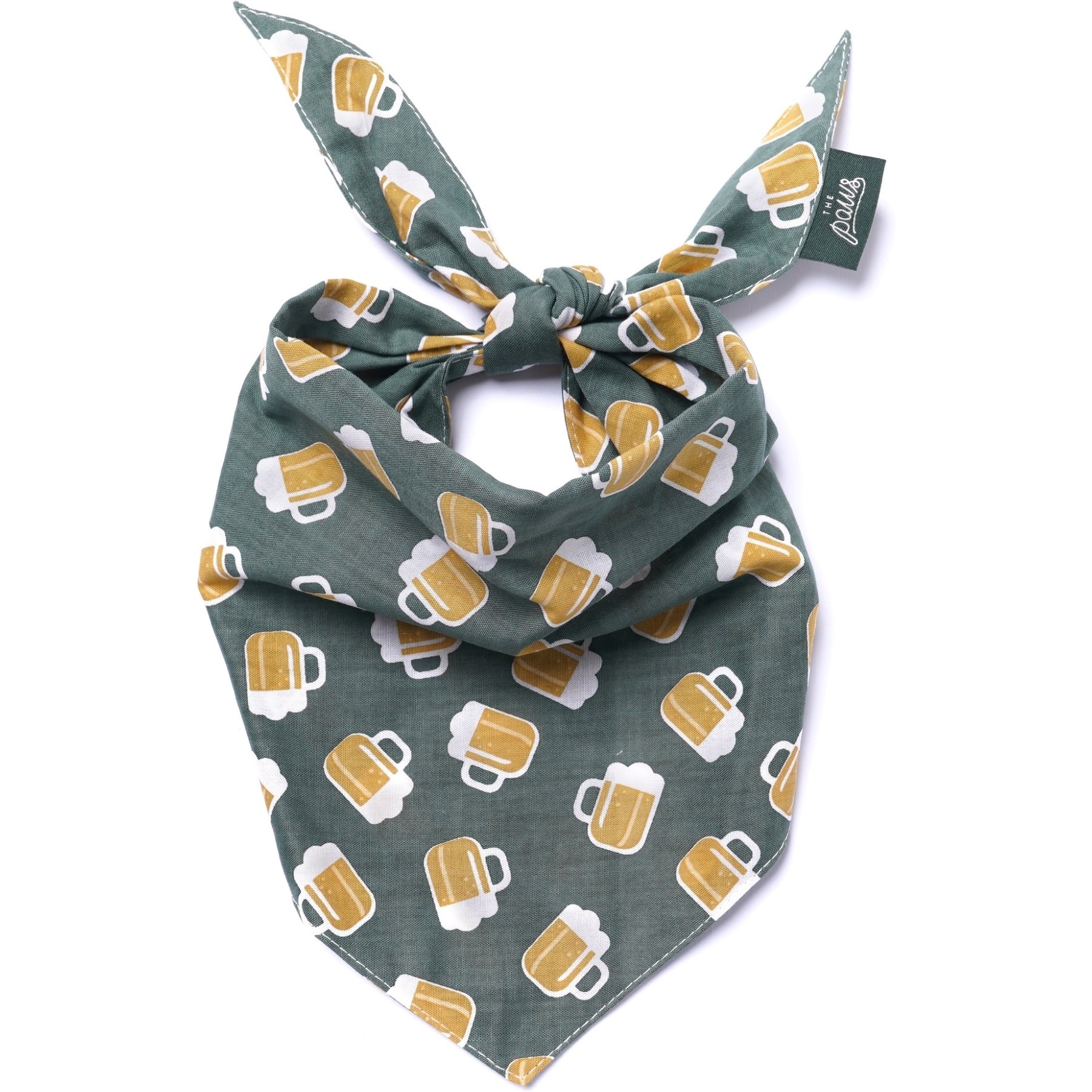 The Paws Brew Dog & Cat Bandana, Green, X-Large