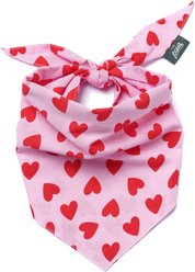 The Paws Valentine's Day Lovesong Dog & Cat Bandana, Pink, X-Large