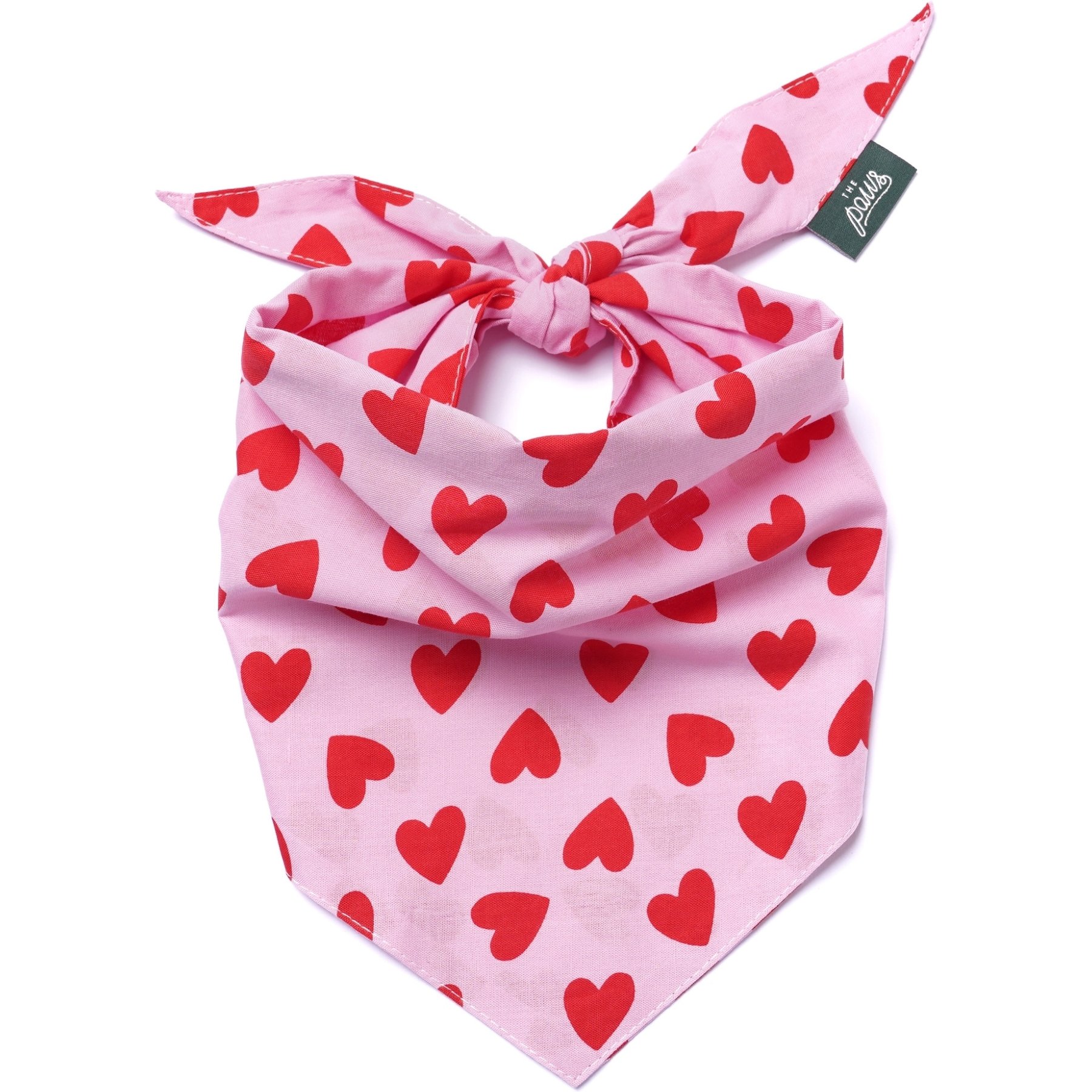 The Paws Valentine's Day Lovesong Dog & Cat Bandana, Pink, Medium