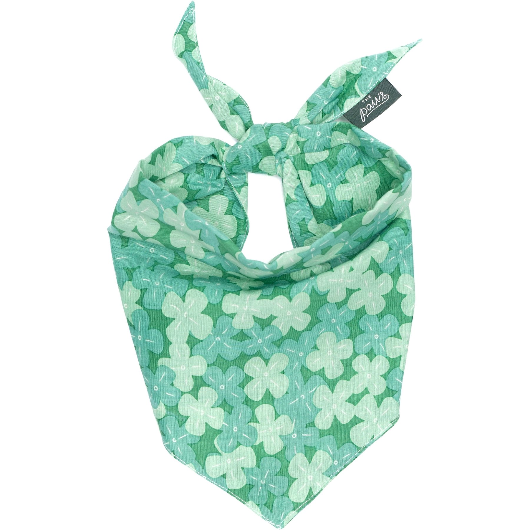 The Paws Clover Dog & Cat Bandana, Green, Small