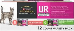 Purina Pro Plan Veterinary Diets UR Urinary St/Ox Savory Selects Variety Pack Wet Cat Food, 3-oz can, case of 12