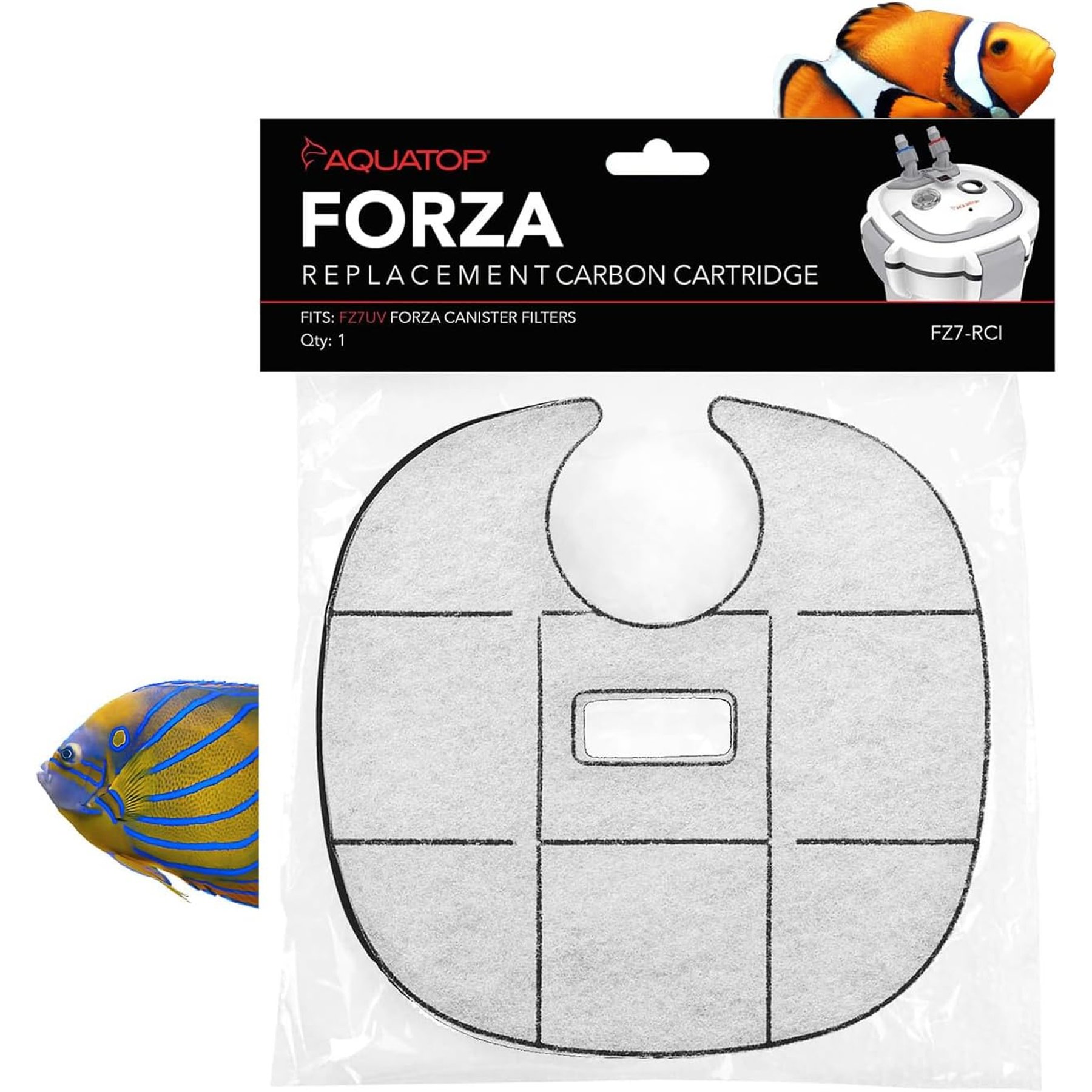 Aquatop FZ7 Replacement Carbon Cartridge, Black