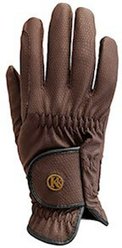 KUNKLE Equestrian Gloves Premium Show Glove, Chocolate Brown, 9