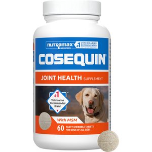 Nutramax Cosequin Joint Health Supplement with Glucosamine, Chondroitin & MSM Chewable Tablets for Dogs, 60 count