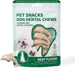 Kseroo Dolphin Shape Beef Flavor Dental Care Dog Treats, 8 count