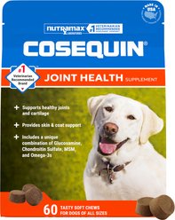 Nutramax Cosequin Joint Health Supplement with Glucosamine, Chondroitin, MSM & Omega-3's Soft Chews for Dogs, 60 count