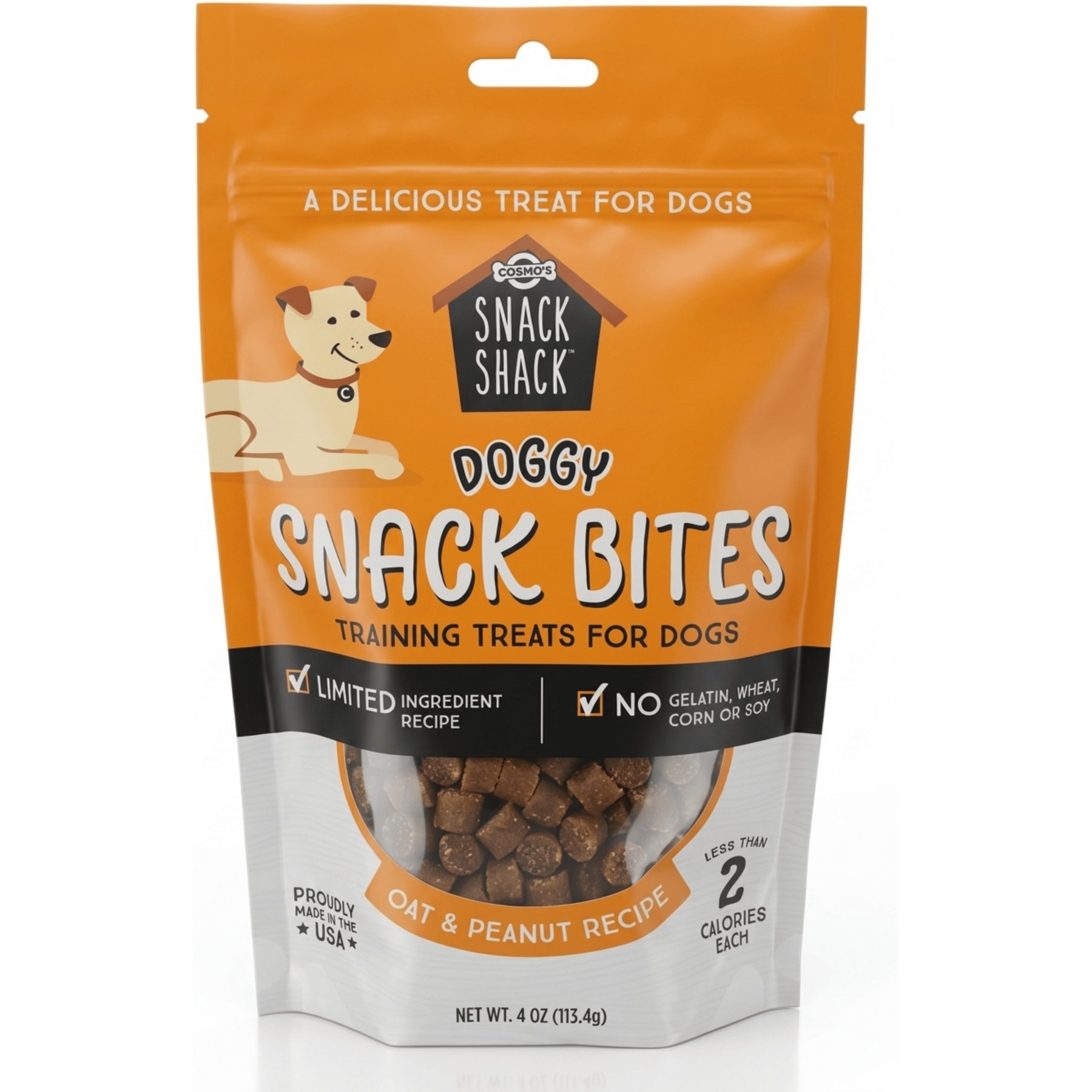 Cosmo's Snack Shack Oat & Peanut Recipe Doggy Snack Bites Training Soft & Chewy Dog Treats, 4-oz bag