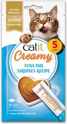 Catit Creamy Grain-Free Tuna & Sardine Flavored Cat Lickable Treat, 0.5-oz tube, 5 count