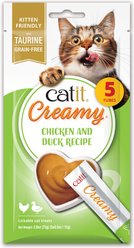Catit Creamy Grain-Free Chicken & Duck Flavored Cat Lickable Treat, 0.5-oz tube, 5 count