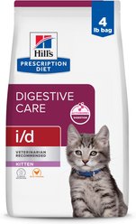 Hill's Prescription Diet i/d Digestive Care Chicken Flavor Dry Kitten Food, 4-lb bag