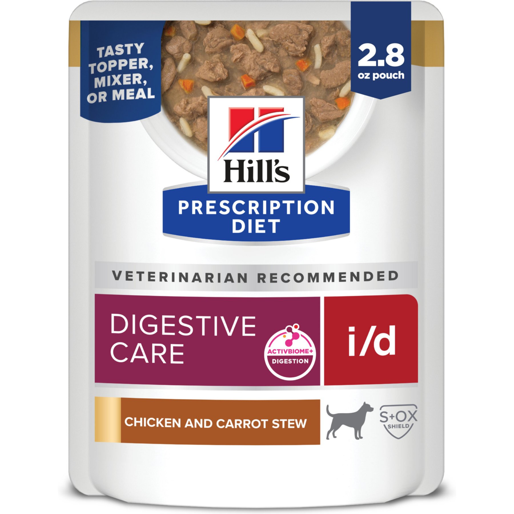 Hill's Prescription Diet i/d Chicken & Carrots Stew Wet Dog Food, 2.8-oz pouch, case of 24