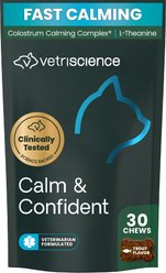 VetriScience Composure Calm & Confident Thunderstorms Support Trout Flavored Soft Chews Calming & Anxiety Supplement for Cats, 30 count