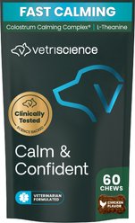 VetriScience Composure Calm & Confident Thunderstorms Support Clinically Tested Chicken‑Flavored Chews Calming & Anxiety Supplement for Dogs, 60 count