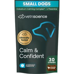 VetriScience Composure Calm & Confident Thunderstorms Support Chicken Liver Flavored Soft Chews Calming & Anxiety Supplement for Small Dogs, 30 count
