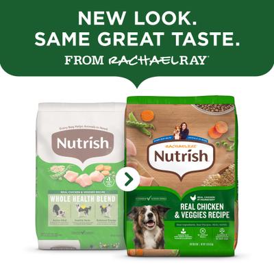 Show full view: Rachael Ray Nutrish Adult Real Chicken & Veggies Recipe Dry Dog Food, 40-lb bag slide 3 of 13