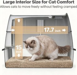 allforpaws Go Fresh Stainless Steel Hooded Cat Litter Box, Sand slide 2 of 9