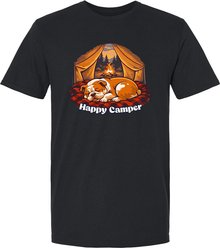 ISlide Dog Happy Camper T-Shirt, Black, XXX-Large
