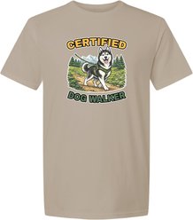 ISlide Certified Dog Walker T-Shirt, Sand, XXX-Large