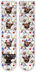 ISlide Chewy Football Pattern Socks, Great White, Large