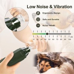 PATPET N60 6-Speed Electric Rechargeable Cat & Dog Nail Grinder, Army Green slide 2 of 9