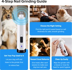 PATPET Steel Grit Dog & Cat Nail Grinder, White slide 2 of 9