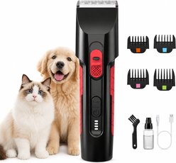 PATPET 2-Speed Cordless Dog & Cat Hair Grooming Clipper Kit, Black