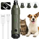 PATPET N60 6-Speed Electric Rechargeable Cat & Dog Nail Grinder, Army Green