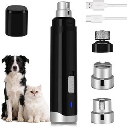 PATPET Steel Grit Dog & Cat Nail Grinder, Black